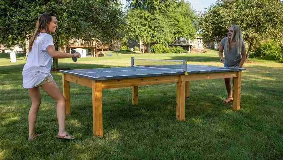 DIY outdoor ping pong table