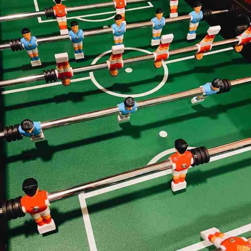 setting up a foosball table