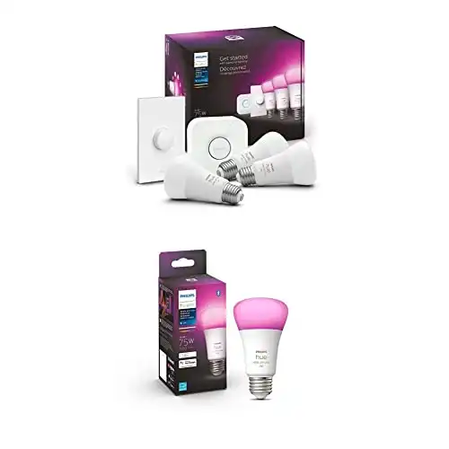 Philips Hue 75W Color Smart Button Starter Kit With Extra Bulb