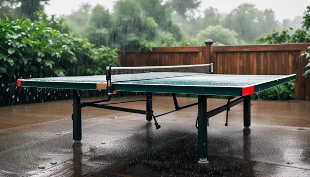 Ping pong table outside in rain