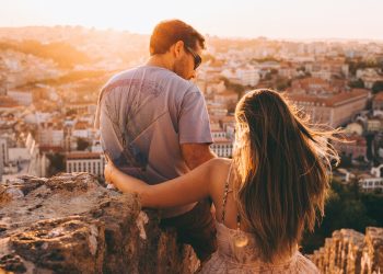couple, viewpoint, city