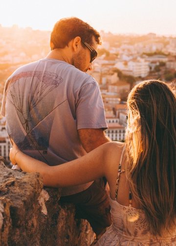 couple, viewpoint, city