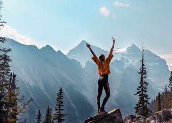 mountains, canada, girl