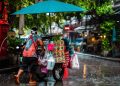 man, cart, street food