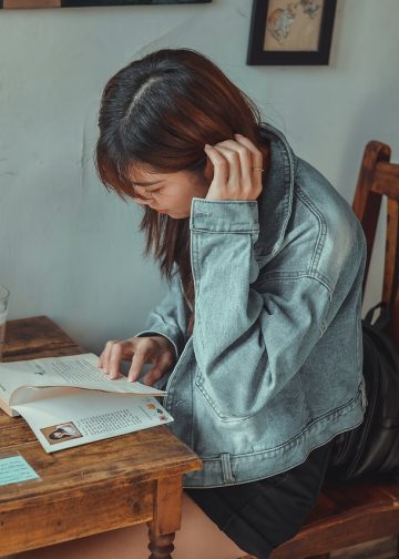 cafe, girl, book