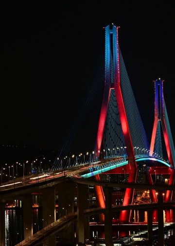 night view, night, bridge